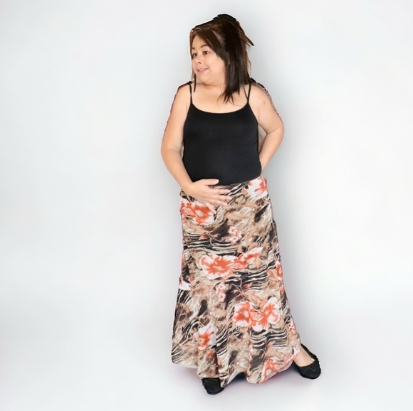 METFO WEAR WOMENS LARGE EARTH TONE MAXI SKIRT - Picture 5 of 8